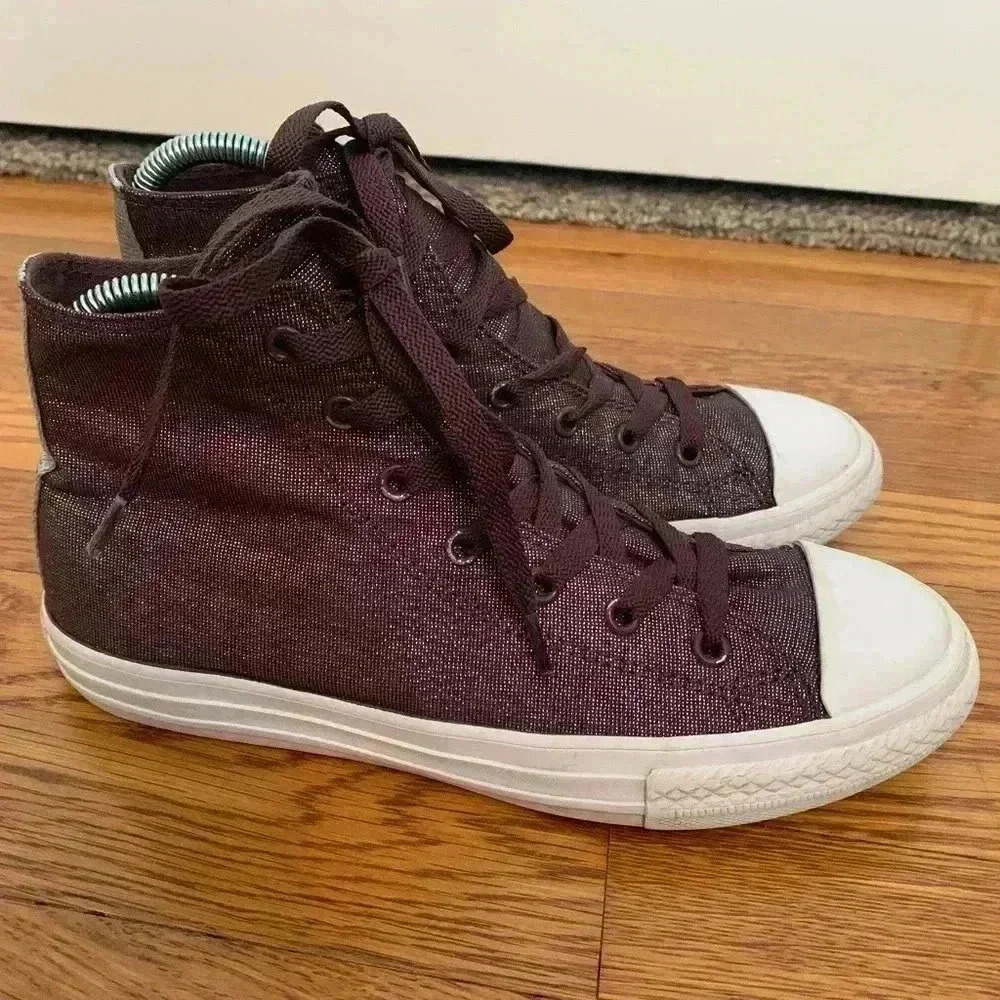 High-Top Converse Chuck Taylor Purple Sparkle Glitter, Junior Size 5